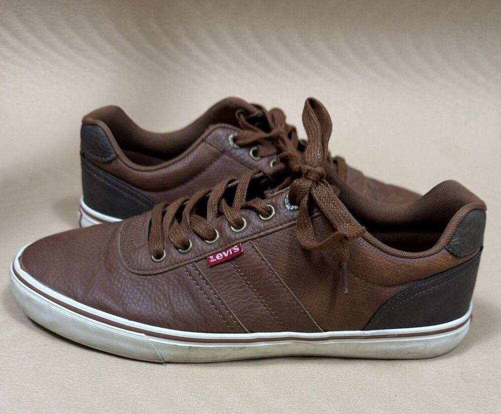 Levi’s Mens‎ Size 10 Brown Black Faux Leather Casual Dress Shoes - Picture 8 of 16